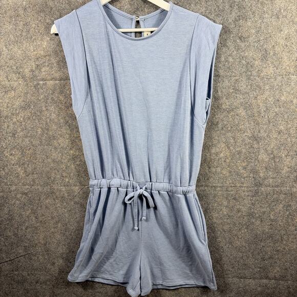 Three Bird Nest Romper Light Blue Size Medium - Picture 1 of 7